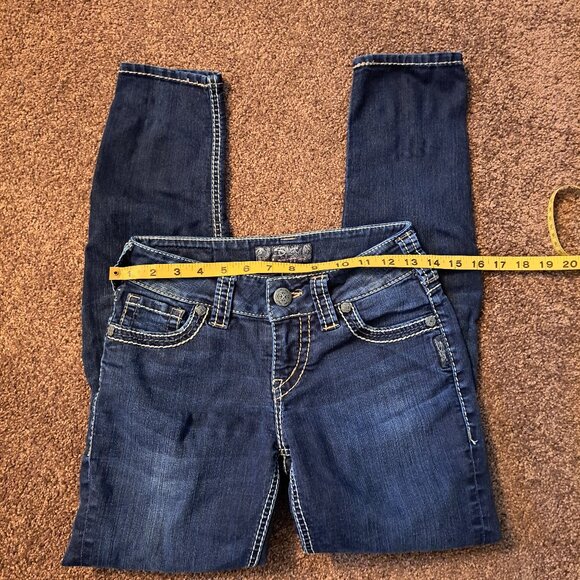 Silver Suki Skinny Flap Pocket Jeans With Embroidery - Picture 5 of 9